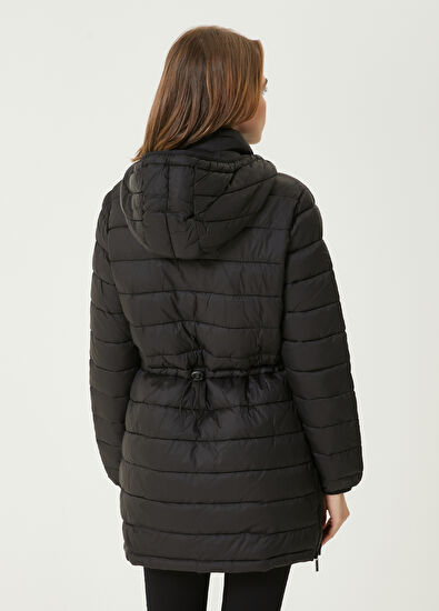 Beymen Club Siyah Kapüşonlu Bele Oturan Puff Kaban - 6