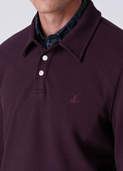 Beymen Club Comfort Fit Plum Polo Diagonal Sweatshirt - 6