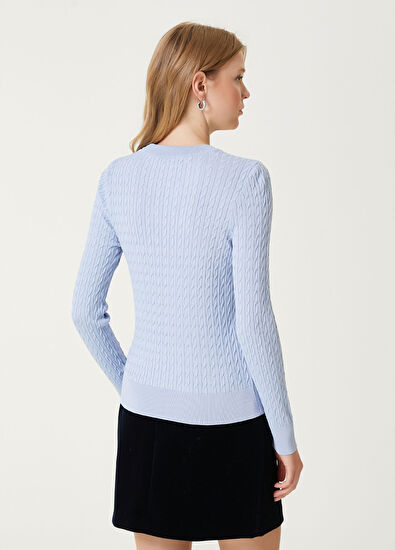 Beymen Club Blue Hair Braid Textured Sweater - 6