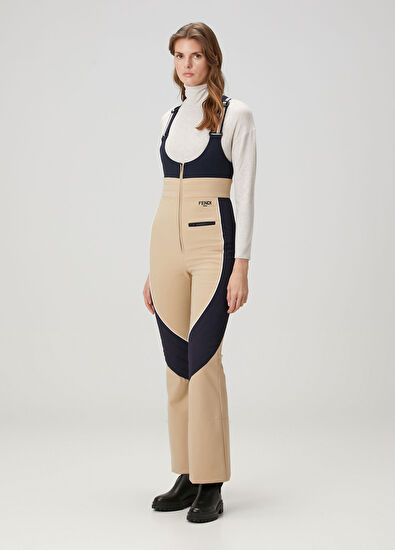 Fendi Beige Logo Embroidered Ski Suit - 3