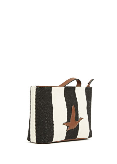 Beymen Club Siyah Çizgili Kadın Canvas El Portföyü - 3