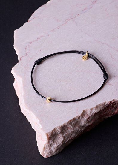 Siyah Şans Altın Kaplama Çelik Erkek Bileklik - Görsel 4