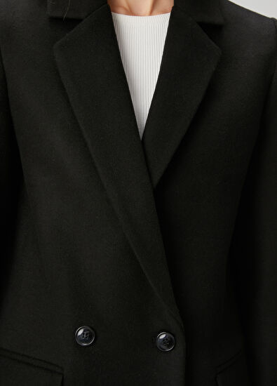 Beymen Club Black Double-Breasted Coat - 5