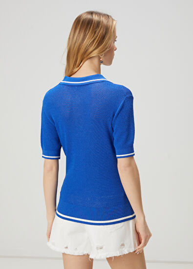 Beymen Club Kobalt Kısa Kol Polo Kazak - 5