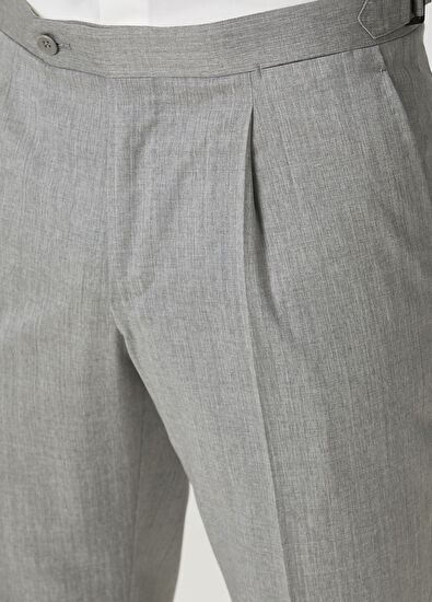Rota Açık Gri Yün Pantolon - 4