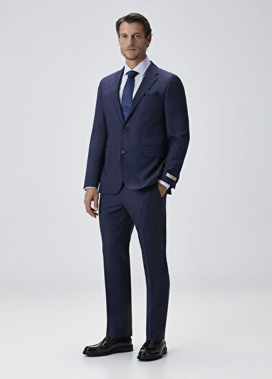 Drop 7 Lacivert Yün Takım Elbise - Görsel 6