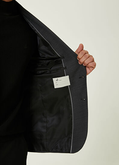 Beymen Club Siyah İri Kuşgözü Dokulu Ceket - 9