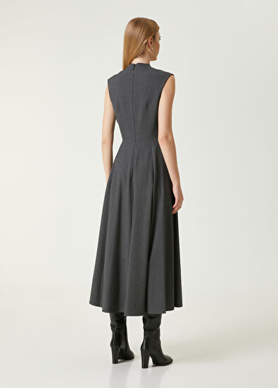Beymen Club Gri Melanj Midi Elbise - 6