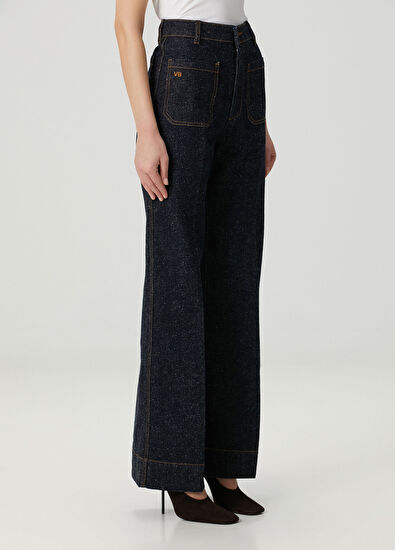 Victoria Beckham Alina Lacivert Jean Pantolon - 3