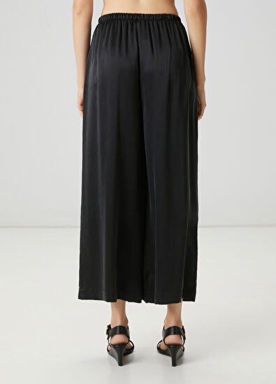 Beymen Club Siyah Beli Bağcıklı İpek Pantolon - 4