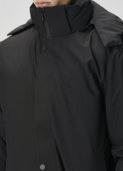 Beymen Club Black Hooded Long Coat - 5