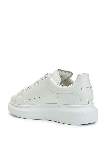 Oversized Beyaz Kadın Deri Sneaker - Görsel 5