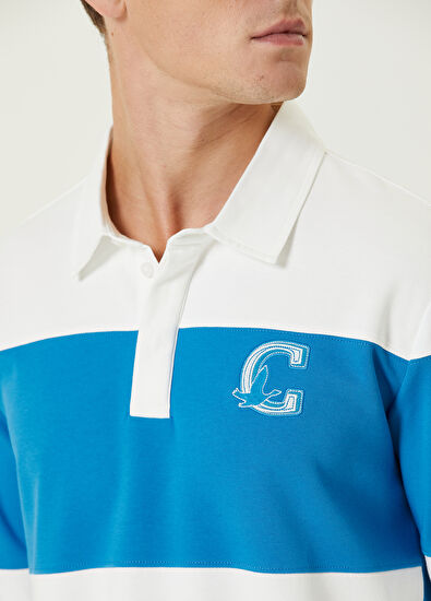 Beymen Club Turquoise Polo Neck Colorblocked Sweatshirt - 6