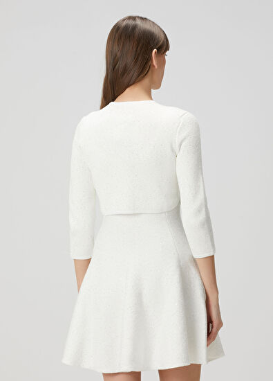 Maje Beyaz Payetli Triko Hırka - 4