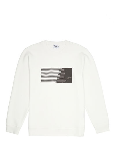 Beymen Club Kırık Beyaz Grafik Logo Baskılı Sweatshirt - 7