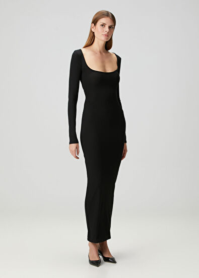 Skims Siyah Uzun Kol Elbise - 3
