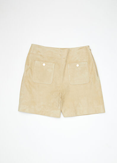 Beymen Club Cream Suede Mini Shorts - 7