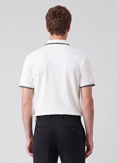 Beymen Club Off White Comfort Fit Ottomon Polo T-Shirt - 5