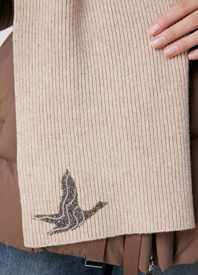 Beymen Club Beige Goose Accessory Women's Wool Scarf - 3