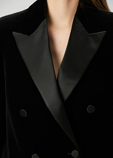 Golden Goose Siyah Kruvaze Kadife Ceket - 5