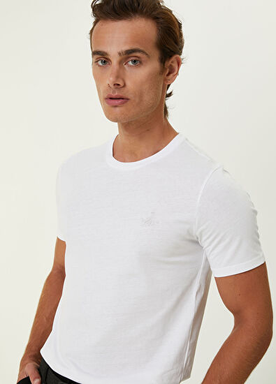 Beymen Club Beyaz Mini Parçalı Kuş Logolu T-shirt - 6
