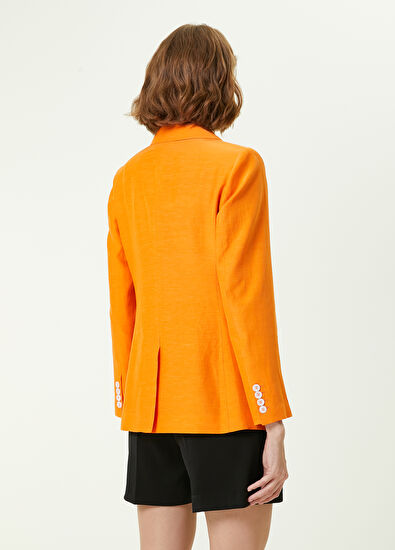 Beymen Club Turuncu Kırlangıç Yaka Kruvaze Blazer - 6