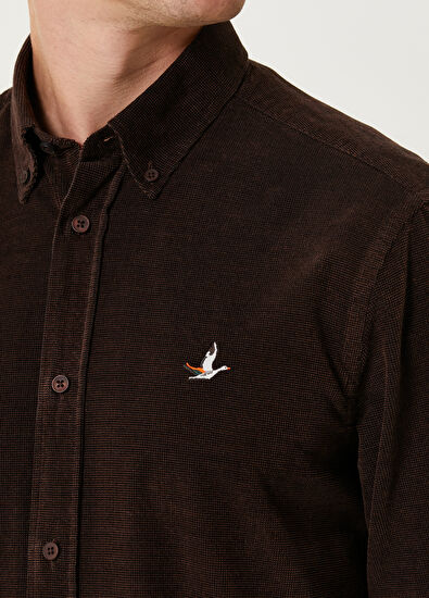 Beymen Club Comfort Fit Brown Velvet Shirt - 6