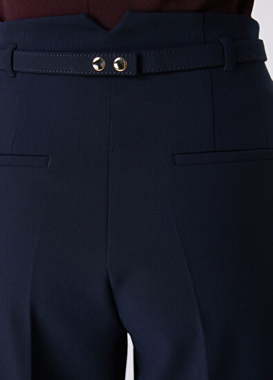 Beymen Club Navy Logo Belted Carrot Pants - 7