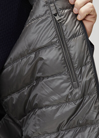 Lacivert Kapüşonlu Mont - Görsel 8