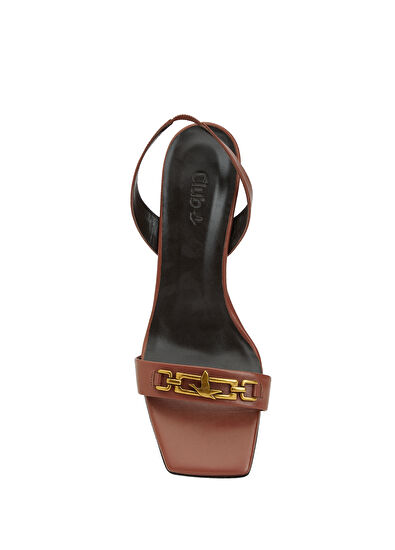 Beymen Club Dusty Rose Chain Logo Detail Women's Leather Sanda - 4