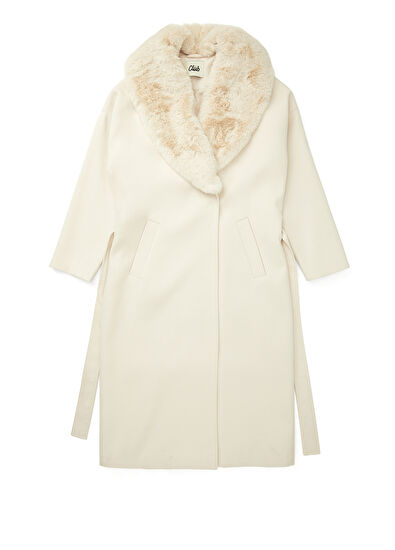 Beymen Club Kırık Beyaz Yaka Detaylı Kruvaze Palto - 7