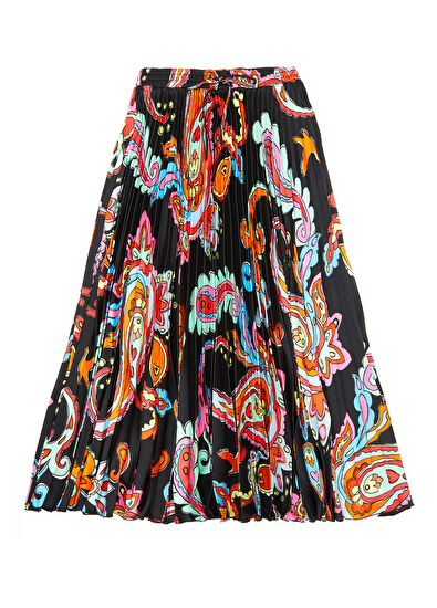 Beymen Club Siyah Şal Desenli Pileli Midi Etek - 7