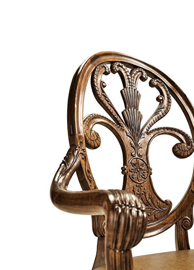 Jonathan Charles Windsor Antique Chestnut Brown Wooden Dining Room Chair - 5