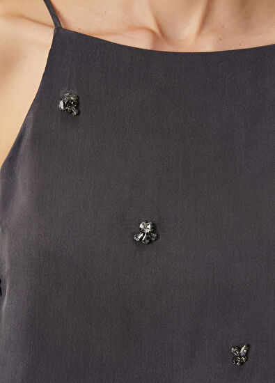 Beymen Club Anthracite Embellished Blouse - 6
