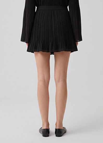 Beymen Club Black Pleated Mini Chiffon Skirt - 4