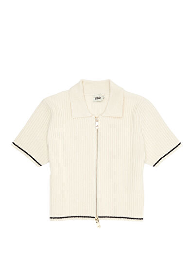 Beymen Club Ekru Crop Polo Hırka - 7