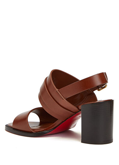 Her In Roma Kahverengi Kadın Deri Sandalet - Görsel 4