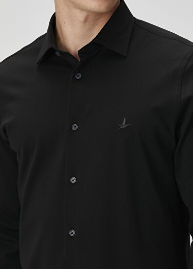 Beymen Club Slim Fit Siyah Örme Stretch Gömlek - 6
