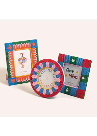 Zsa Zsa Zsu Dadrı Colored Glass Bead Wooden Frame 17 x 17 cm - 5