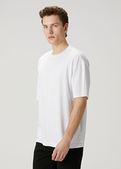 Beymen Club Beyaz Logo Nakışlı Oversized T-shirt - 3