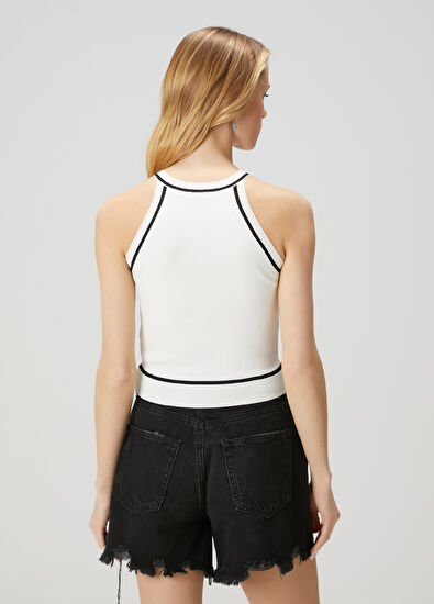 Beymen Club Beyaz Siyah Şeritli Triko Atlet - 6