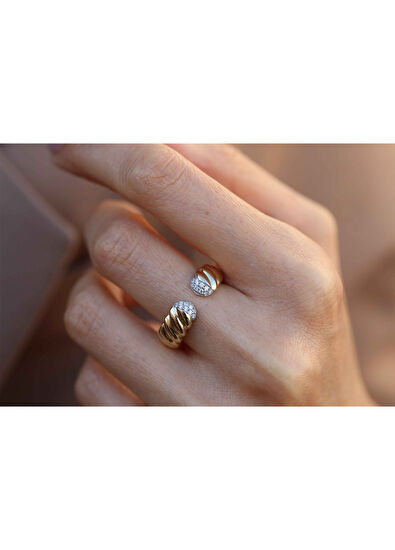 Mon Cher Dia 14 Ayar Kadın Altın Yüzük - Görsel 4