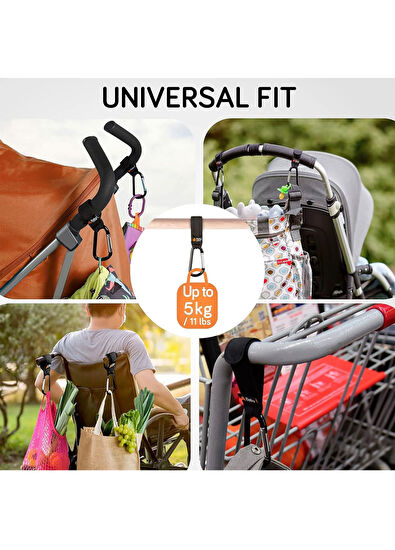 Baby Uma Siyah Bebek Arabası Kanca & Askı Aparatı - 7