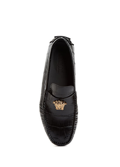 Versace Black Men's Leather Driver - 4