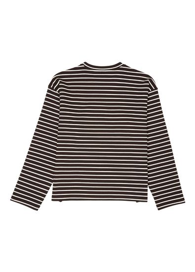 Beymen Club Brown Ecru Striped Logo Sweatshirt - 6