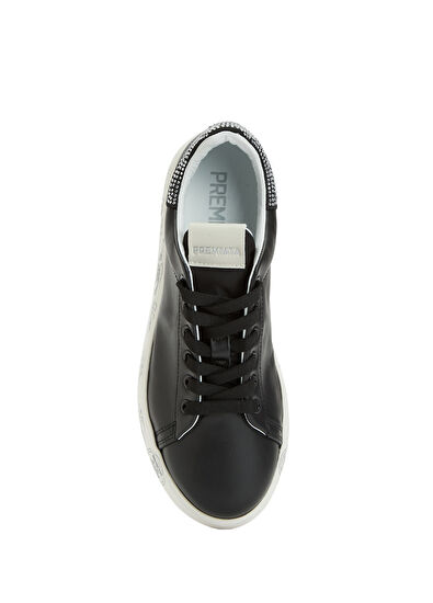 Bella Siyah Beyaz Kadın Deri Sneaker - Görsel 6