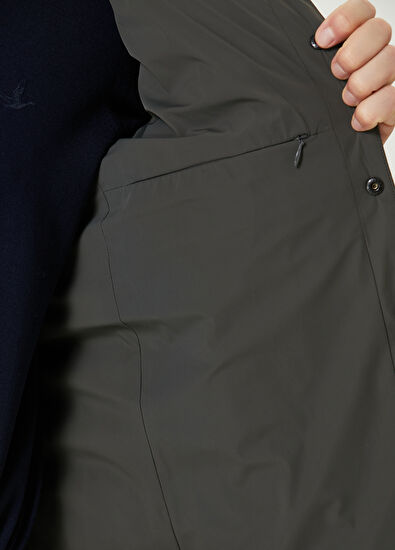 Beymen Club Haki Kapüşonlu Kapitoneli Mont - 6