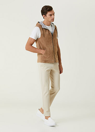 Beymen Club Taba Kapüşonlu Süet Yelek - 3