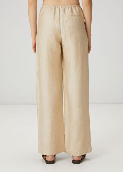 Beymen Club Bej Kemerli Parlak Keten Pantolon - 4