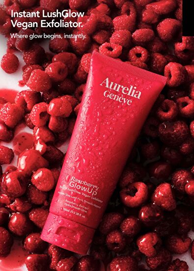 Aurelia Genève Raspberry GlowUp Instant LushGlow Vegan Exfoliator - 5